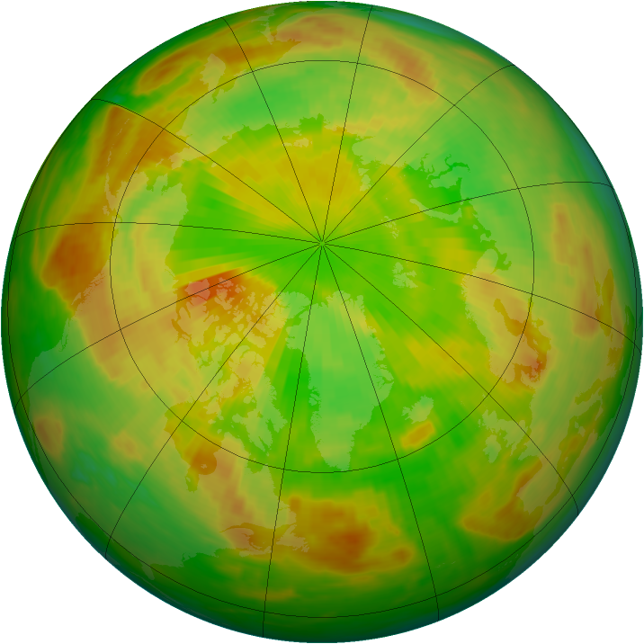Arctic ozone map for 01 June 1991